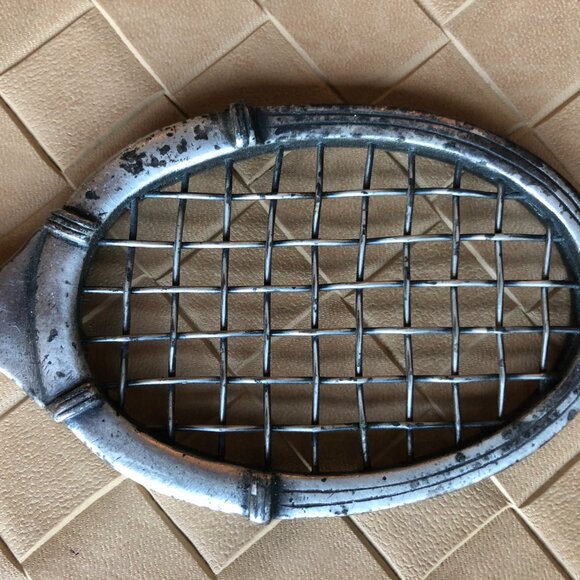 One Vintage Mod Dep Peltro Italy Silver Pewter Tennis Racket - Picture 2 of 7